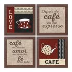 Quadros Decorativos Para Cozinha Moldura e Vidro Frases Café