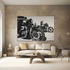 Quadros Decorativos para Quarto Sala Motos Harley Preto e Branco Grande Escritório Hall