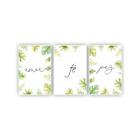 Quadros Decorativos quarto Amor, Fe e Paz Folhas Floral 80x60