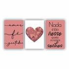 Quadros Decorativos quarto frases Amor Fé Gratidão Coração