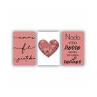 Quadros Decorativos quarto frases Amor Fe Gratidão Coracão Rose Escrito Preto 80x60