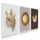 Quadros Decorativos Sala Tons Terrosos Dourado