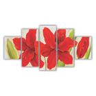 Quadros Mosaico Mdf Flores Lírios Vermelhos 115X60Cm