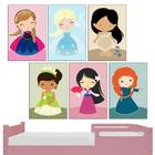 Quadros Novas Princesas Guerreiras kit 6 peças 20x30cm Decorativo Infantil Quarto Meninas Cute