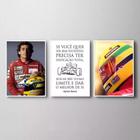 Quadros Para Sala 5 Peças Ayrton Senna"