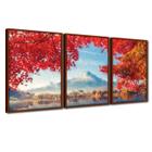 Quadros Premium Textura CXAlta Monte Fuji Outono 40x60 3Un