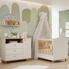 Quarto Bebê Completo Berço Americano 3 em 1 Cômoda 1 Porta 100% MDF
