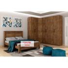 Quarto Casal Modulado Gold Bari 4 Peças (1 Closet + 3 Guarda Roupa 2 Portas) QM119 Canela - Novo Horizonte