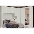 Quarto Casal Modulado Seletto 6 Peças (1 Ponte + 1 Closet Canto + 1 G Roupas 2Ptas de Correr + 3 Complemento) QM123 Areia - Henn