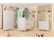 Quarto Completo Bebê Moveis Peroba Junior Berço 2x1 MDF