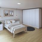 Quarto Completo com Cama Casal 140cm Turca e Guarda-Roupa 6 Portas 9 Gavetas Urbano Branco