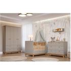 Quarto de Bebê 3 Pçs com Berço, Cômoda 6 Gavetas e Gr 4 Portas 4 Gavetas Chantilly