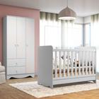 Quarto de Bebê Berço e Guarda-Roupa 3 Portas Ben MDF Móveis Peroba