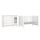 Quarto de Bebê Berço Mini Cama Raissa Cômoda Infantil 4 Gavetas com Fraldário Gran Selena Branco Carolina Baby