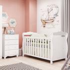 Quarto de Bebê com Berço Minicama e Cômoda 4 Gavetas 100% MDF Nina Espresso Móveis