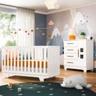 Quarto de Bebê Completo 100% MDF 1 Berço Minicama com Colchão Life 1 Cômoda Fly