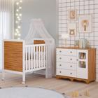 Quarto de Bebê Completo Berço Americano Mini Cama Cloe 2 Em 1 Cômoda Uli 4 Gavetas 1 Porta MDF