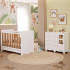 Quarto de Bebê Completo com Berço Americano Ben 3 Em 1 Cômoda Uli 4 Gavetas MDF