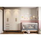 Quarto de Bebê Completo com Berço e Guarda Roupa 100% MDF Jolie Retrô