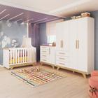 Quarto de Bebê Completo com Guarda Roupa Cômoda e Berço 100% Mdf Jolie Retrô Espresso Móveis