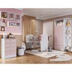 Quarto de Bebê Completo Guarda Roupa Cômoda e Berço com Rodízios Corujinha Percasa