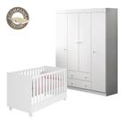 Quarto de Bebê Helena Phoenix Baby com Berço 1344 Qmovi Branco + Colchão Gazin