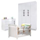 Quarto de Bebê Lívia com Berço Americano Lara Branco Brilho Phoenix - Phoenix Baby