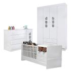 Quarto de Bebê Lívia com Berço Multifuncional Selena Branco Brilho - Phoenix - Phoenix Baby