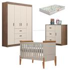 Quarto de Bebê Lívia e Berço Americano Emilly Carvalho Off White com Colchão Gazin - Canaã - Canaa Baby