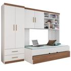 Quarto de Bebê Modulado Chiara Cor Amadeirado e Branco - Phoenix