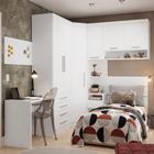 Quarto de Canto Solteiro com Guarda Roupas Cabeceira e Escrivaninha Alpes Luciane Móveis