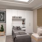 Quarto de Solteiro com Guarda Roupas e Mesa de Cabeceira Alpes Luciane Móveis