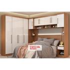 Quarto Demóbile Módena Modena I 7 Peças (1 Armário Aéreo + 3 Guarda Roupas + 3 Complementos) QCM54 Amendola/Branco