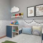 Quarto Infantil Adoleta 1 PT Branco e Azul - Bramov