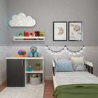 Quarto Infantil Adoleta 1 PT Branco e Preto - Bramov