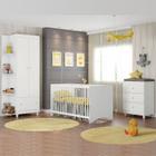 Quarto Infantil Berço, Cômoda e Guarda Roupa Gutti - Móveis Estrela Baby