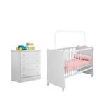 Quarto Infantil Berço e Cômoda Certificado Inmetro Branco - FdECOR