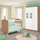 Quarto Infantil Berço Mini Cama Satriani e Guarda Roupa Almendra - Móveis Estrela Baby