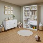 Quarto Infantil Closet Marisol com Cômoda 1 Porta 4 Gavetas Aurora Branco