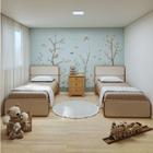Quarto Infantil com 2 Camas de Solteiro Loop e 1 Mesa de Cabeceira Maggiore
