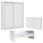 Quarto Infantil com Cama Tutto New 2 Portas Branco Acetinado - Matic - Matic Moveis