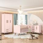 Quarto Infantil Completo Bear 4 Portas 6 Gavetas Rosa - Pnr Móveis