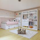 Quarto Infantil Completo Closet Caribe e Cama Alice 5 Gavetas Branco - Conquista Móveis