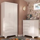 Quarto Infantil Completo Guarda Roupa 3 Portas 2 Gavetas com Cômoda Selene