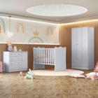 Quarto Infantil Completo Iris 4 Portas 6 Gavetas Cinza - Pnr Móveis