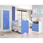 Quarto Infantil Decorado Nino I 2 PT 6 GV Branco e Azul