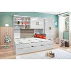 Quarto Infantil Guarda - Roupa Chiara De 2 Portas Com 2 Gavetas + Modula Aéreo + Bicama Branco - Phoenix Baby