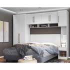 Quarto Modulado Branco Modulado Paris de Casal Armário Ponte c/ Nicho Decorativo - Mercado dos Móveis