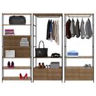 Quarto Modulado Closet 3 Módulos Quadra Vermont Base Preto - ARTESANO