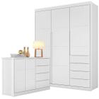 Quarto para Bebê com Guarda Roupa 3 Porta E 4 Gavetas 100% MDF e corrediças telescópicas Branco